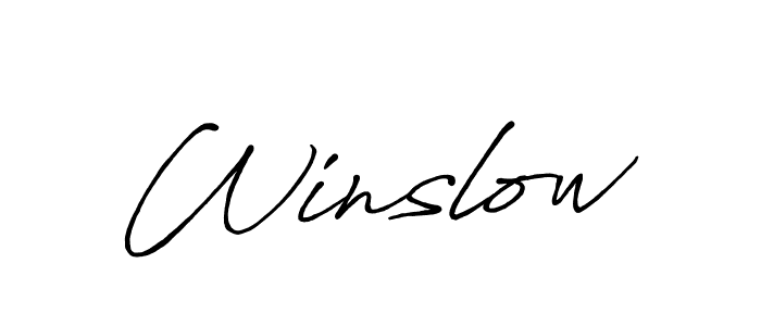 Create a beautiful signature design for name Winslow. With this signature (Antro_Vectra_Bolder) fonts, you can make a handwritten signature for free. Winslow signature style 7 images and pictures png