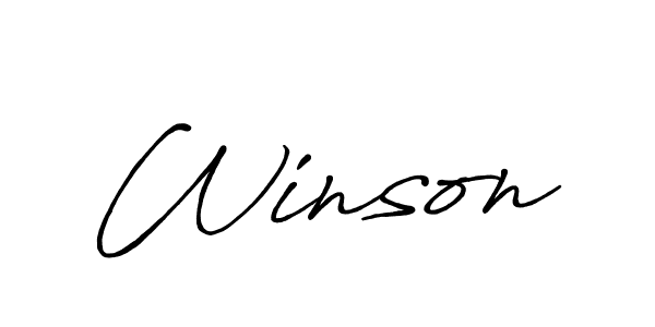 Also we have Winson name is the best signature style. Create professional handwritten signature collection using Antro_Vectra_Bolder autograph style. Winson signature style 7 images and pictures png