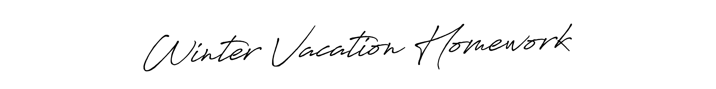 How to make Winter Vacation Homework name signature. Use Antro_Vectra_Bolder style for creating short signs online. This is the latest handwritten sign. Winter Vacation Homework signature style 7 images and pictures png