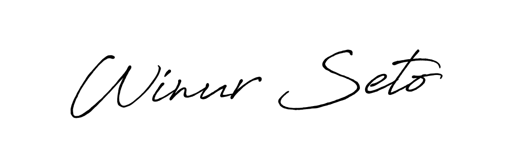 Create a beautiful signature design for name Winur Seto. With this signature (Antro_Vectra_Bolder) fonts, you can make a handwritten signature for free. Winur Seto signature style 7 images and pictures png