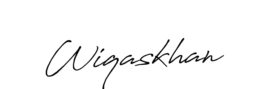 How to make Wiqaskhan name signature. Use Antro_Vectra_Bolder style for creating short signs online. This is the latest handwritten sign. Wiqaskhan signature style 7 images and pictures png