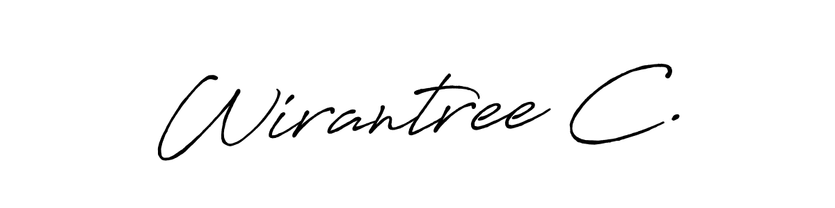 if you are searching for the best signature style for your name Wirantree C.. so please give up your signature search. here we have designed multiple signature styles  using Antro_Vectra_Bolder. Wirantree C. signature style 7 images and pictures png