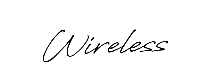 Create a beautiful signature design for name Wireless. With this signature (Antro_Vectra_Bolder) fonts, you can make a handwritten signature for free. Wireless signature style 7 images and pictures png