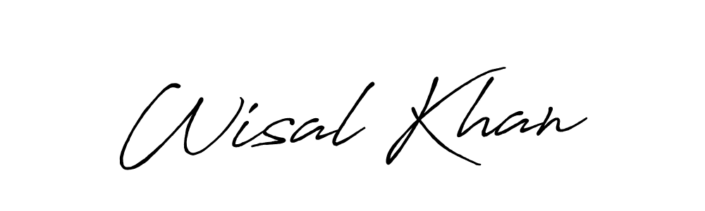 Use a signature maker to create a handwritten signature online. With this signature software, you can design (Antro_Vectra_Bolder) your own signature for name Wisal Khan. Wisal Khan signature style 7 images and pictures png