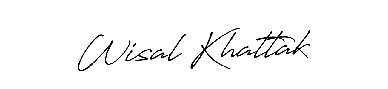 Make a beautiful signature design for name Wisal Khattak. With this signature (Antro_Vectra_Bolder) style, you can create a handwritten signature for free. Wisal Khattak signature style 7 images and pictures png