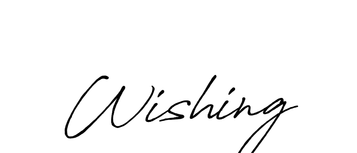 Make a beautiful signature design for name Wishing. With this signature (Antro_Vectra_Bolder) style, you can create a handwritten signature for free. Wishing signature style 7 images and pictures png