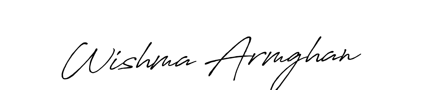 Use a signature maker to create a handwritten signature online. With this signature software, you can design (Antro_Vectra_Bolder) your own signature for name Wishma Armghan. Wishma Armghan signature style 7 images and pictures png