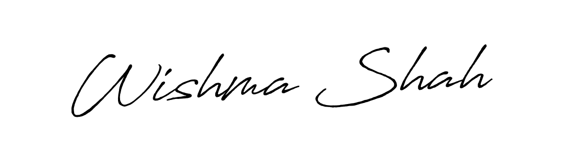 Make a beautiful signature design for name Wishma Shah. With this signature (Antro_Vectra_Bolder) style, you can create a handwritten signature for free. Wishma Shah signature style 7 images and pictures png