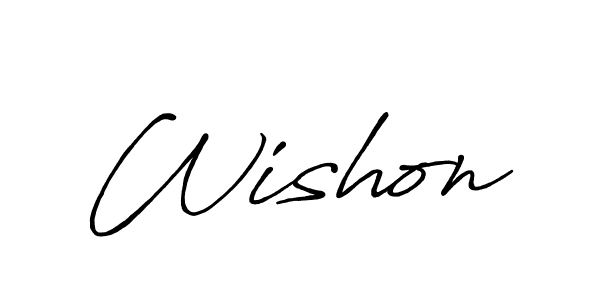 How to make Wishon name signature. Use Antro_Vectra_Bolder style for creating short signs online. This is the latest handwritten sign. Wishon signature style 7 images and pictures png