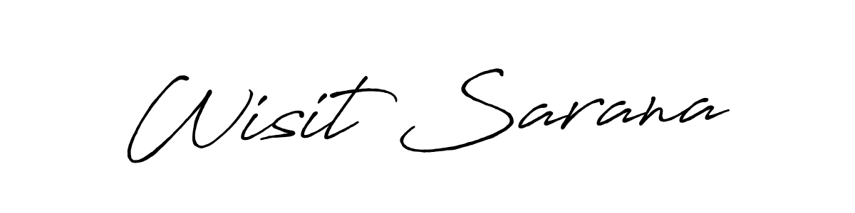 Make a beautiful signature design for name Wisit Sarana. With this signature (Antro_Vectra_Bolder) style, you can create a handwritten signature for free. Wisit Sarana signature style 7 images and pictures png