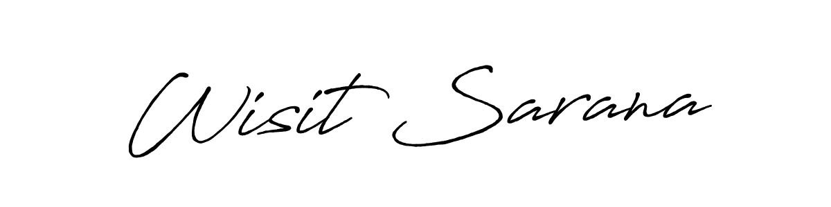 Make a beautiful signature design for name Wisit Sarana. With this signature (Antro_Vectra_Bolder) style, you can create a handwritten signature for free. Wisit Sarana signature style 7 images and pictures png