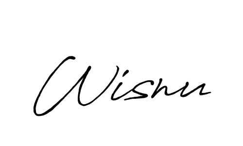 Make a beautiful signature design for name Wisnu. With this signature (Antro_Vectra_Bolder) style, you can create a handwritten signature for free. Wisnu signature style 7 images and pictures png