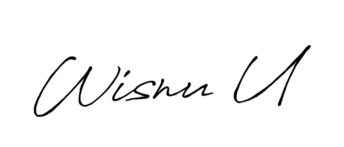 It looks lik you need a new signature style for name Wisnu U. Design unique handwritten (Antro_Vectra_Bolder) signature with our free signature maker in just a few clicks. Wisnu U signature style 7 images and pictures png