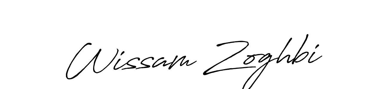 The best way (Antro_Vectra_Bolder) to make a short signature is to pick only two or three words in your name. The name Wissam Zoghbi include a total of six letters. For converting this name. Wissam Zoghbi signature style 7 images and pictures png