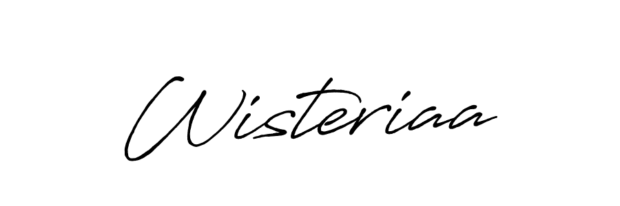 Create a beautiful signature design for name Wisteriaa. With this signature (Antro_Vectra_Bolder) fonts, you can make a handwritten signature for free. Wisteriaa signature style 7 images and pictures png