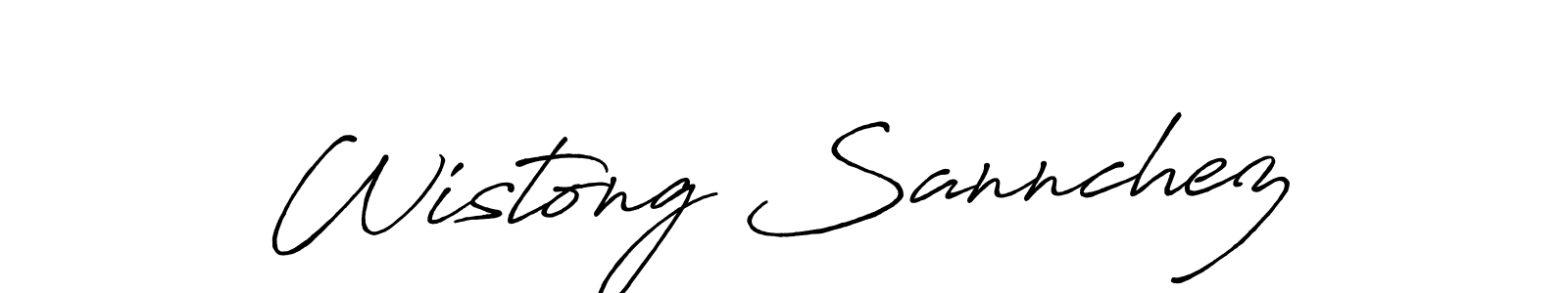 Create a beautiful signature design for name Wistong Sannchez. With this signature (Antro_Vectra_Bolder) fonts, you can make a handwritten signature for free. Wistong Sannchez signature style 7 images and pictures png