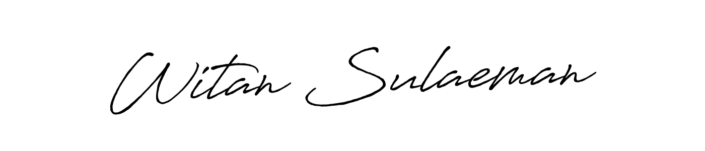 Design your own signature with our free online signature maker. With this signature software, you can create a handwritten (Antro_Vectra_Bolder) signature for name Witan Sulaeman. Witan Sulaeman signature style 7 images and pictures png