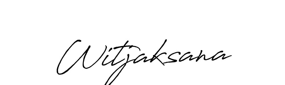 Create a beautiful signature design for name Witjaksana. With this signature (Antro_Vectra_Bolder) fonts, you can make a handwritten signature for free. Witjaksana signature style 7 images and pictures png