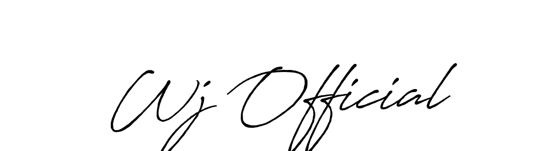 How to make Wj Official signature? Antro_Vectra_Bolder is a professional autograph style. Create handwritten signature for Wj Official name. Wj Official signature style 7 images and pictures png