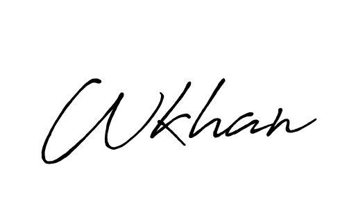 Make a beautiful signature design for name Wkhan. With this signature (Antro_Vectra_Bolder) style, you can create a handwritten signature for free. Wkhan signature style 7 images and pictures png