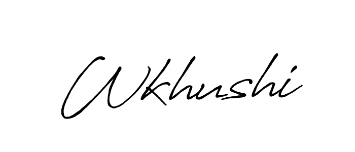 Also we have Wkhushi name is the best signature style. Create professional handwritten signature collection using Antro_Vectra_Bolder autograph style. Wkhushi signature style 7 images and pictures png