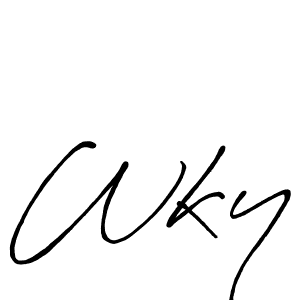 How to make Wky signature? Antro_Vectra_Bolder is a professional autograph style. Create handwritten signature for Wky name. Wky signature style 7 images and pictures png