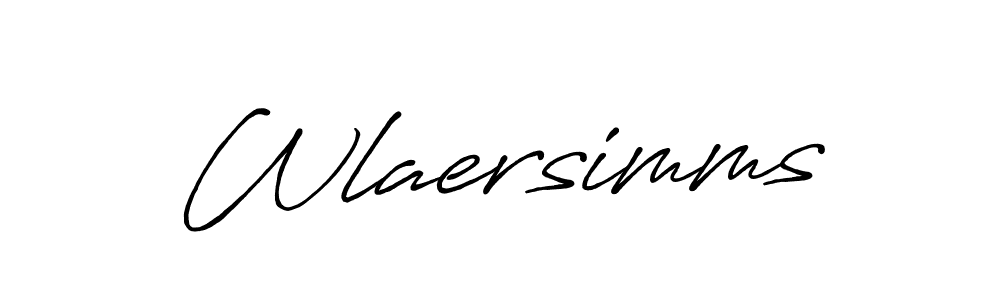 Use a signature maker to create a handwritten signature online. With this signature software, you can design (Antro_Vectra_Bolder) your own signature for name Wlaersimms. Wlaersimms signature style 7 images and pictures png