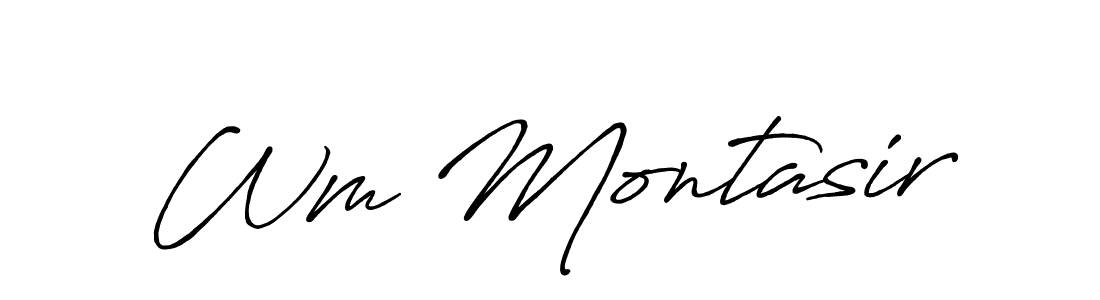 The best way (Antro_Vectra_Bolder) to make a short signature is to pick only two or three words in your name. The name Wm Montasir include a total of six letters. For converting this name. Wm Montasir signature style 7 images and pictures png
