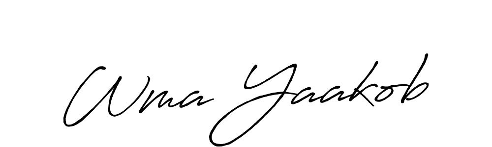 How to make Wma Yaakob signature? Antro_Vectra_Bolder is a professional autograph style. Create handwritten signature for Wma Yaakob name. Wma Yaakob signature style 7 images and pictures png