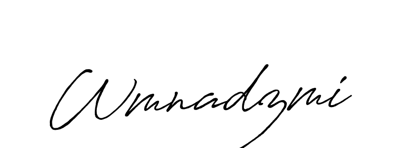 Create a beautiful signature design for name Wmnadzmi. With this signature (Antro_Vectra_Bolder) fonts, you can make a handwritten signature for free. Wmnadzmi signature style 7 images and pictures png