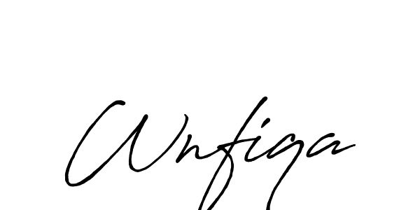 Make a beautiful signature design for name Wnfiqa. With this signature (Antro_Vectra_Bolder) style, you can create a handwritten signature for free. Wnfiqa signature style 7 images and pictures png