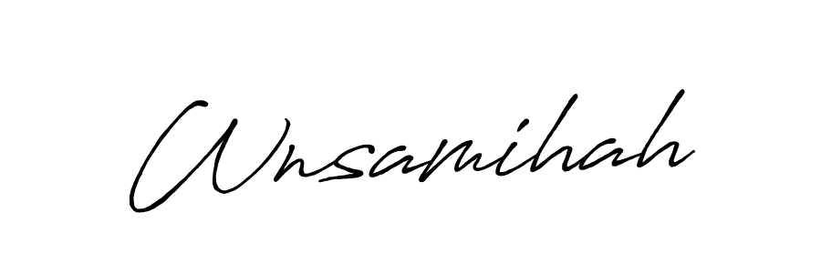 Create a beautiful signature design for name Wnsamihah. With this signature (Antro_Vectra_Bolder) fonts, you can make a handwritten signature for free. Wnsamihah signature style 7 images and pictures png