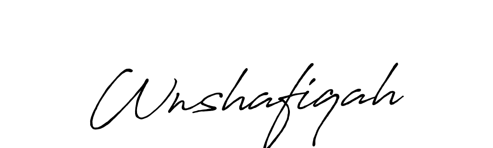 Make a beautiful signature design for name Wnshafiqah. With this signature (Antro_Vectra_Bolder) style, you can create a handwritten signature for free. Wnshafiqah signature style 7 images and pictures png