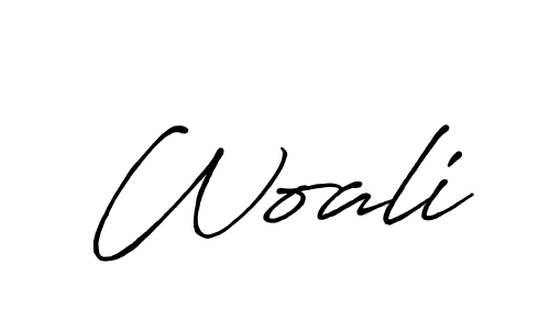 Create a beautiful signature design for name Woali. With this signature (Antro_Vectra_Bolder) fonts, you can make a handwritten signature for free. Woali signature style 7 images and pictures png