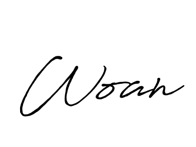 You should practise on your own different ways (Antro_Vectra_Bolder) to write your name (Woan) in signature. don't let someone else do it for you. Woan signature style 7 images and pictures png