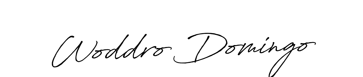 Design your own signature with our free online signature maker. With this signature software, you can create a handwritten (Antro_Vectra_Bolder) signature for name Woddro Domingo. Woddro Domingo signature style 7 images and pictures png