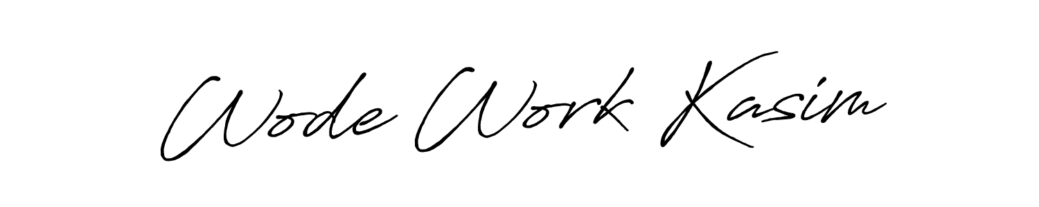 Make a beautiful signature design for name Wode Work Kasim. With this signature (Antro_Vectra_Bolder) style, you can create a handwritten signature for free. Wode Work Kasim signature style 7 images and pictures png