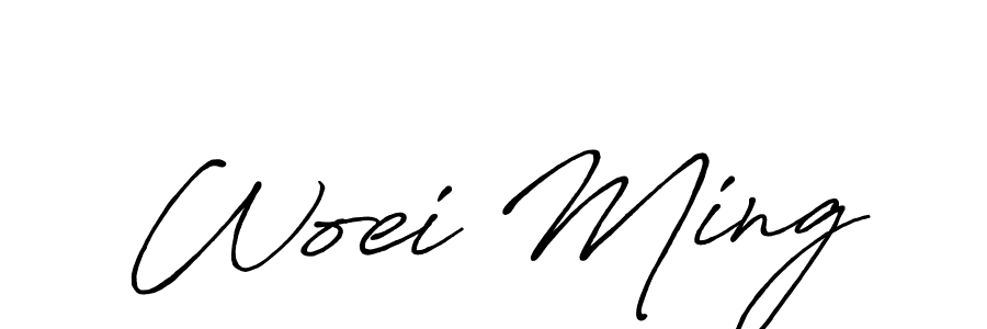 Also we have Woei Ming name is the best signature style. Create professional handwritten signature collection using Antro_Vectra_Bolder autograph style. Woei Ming signature style 7 images and pictures png