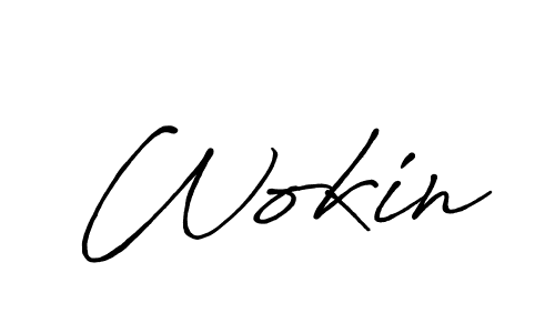 Make a beautiful signature design for name Wokin. With this signature (Antro_Vectra_Bolder) style, you can create a handwritten signature for free. Wokin signature style 7 images and pictures png