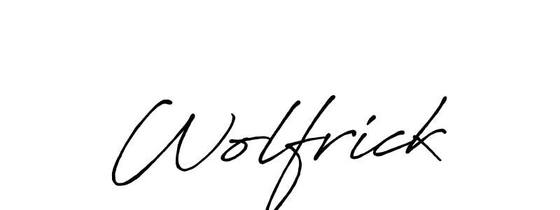 Create a beautiful signature design for name Wolfrick. With this signature (Antro_Vectra_Bolder) fonts, you can make a handwritten signature for free. Wolfrick signature style 7 images and pictures png