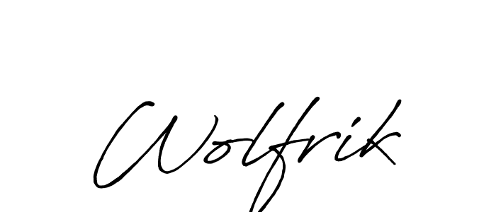 Wolfrik stylish signature style. Best Handwritten Sign (Antro_Vectra_Bolder) for my name. Handwritten Signature Collection Ideas for my name Wolfrik. Wolfrik signature style 7 images and pictures png