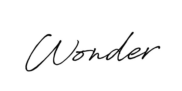 Use a signature maker to create a handwritten signature online. With this signature software, you can design (Antro_Vectra_Bolder) your own signature for name Wonder. Wonder signature style 7 images and pictures png