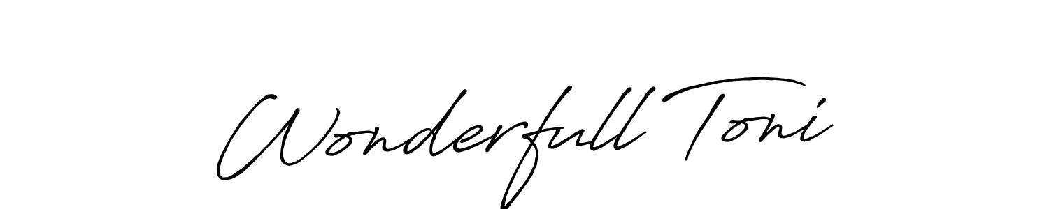 How to make Wonderfull Toni signature? Antro_Vectra_Bolder is a professional autograph style. Create handwritten signature for Wonderfull Toni name. Wonderfull Toni signature style 7 images and pictures png