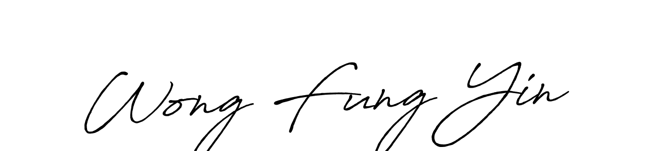 How to make Wong Fung Yin signature? Antro_Vectra_Bolder is a professional autograph style. Create handwritten signature for Wong Fung Yin name. Wong Fung Yin signature style 7 images and pictures png