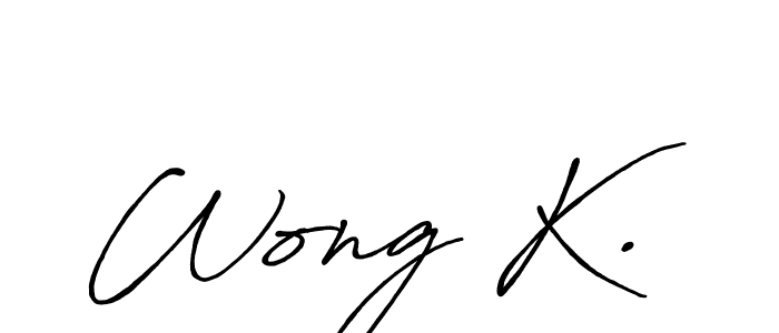 How to make Wong K. name signature. Use Antro_Vectra_Bolder style for creating short signs online. This is the latest handwritten sign. Wong K. signature style 7 images and pictures png