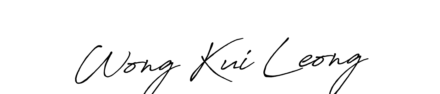 The best way (Antro_Vectra_Bolder) to make a short signature is to pick only two or three words in your name. The name Wong Kui Leong include a total of six letters. For converting this name. Wong Kui Leong signature style 7 images and pictures png