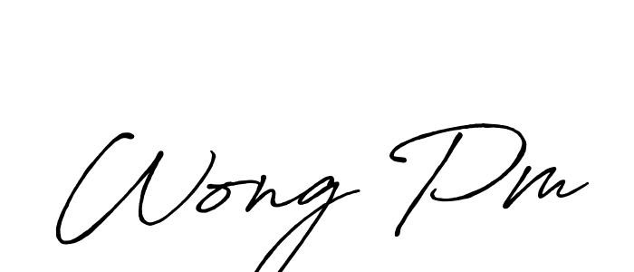 Wong Pm stylish signature style. Best Handwritten Sign (Antro_Vectra_Bolder) for my name. Handwritten Signature Collection Ideas for my name Wong Pm. Wong Pm signature style 7 images and pictures png