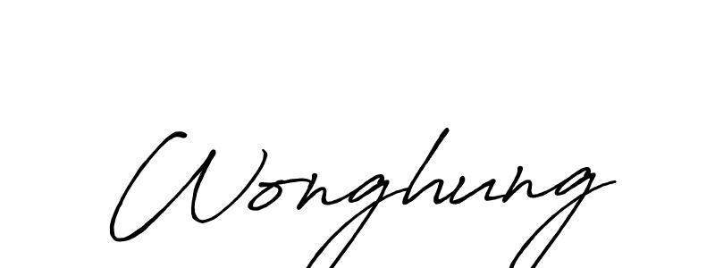 Also we have Wonghung name is the best signature style. Create professional handwritten signature collection using Antro_Vectra_Bolder autograph style. Wonghung signature style 7 images and pictures png