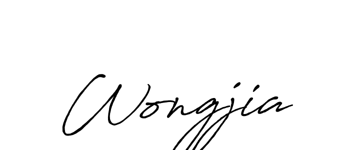 Create a beautiful signature design for name Wongjia. With this signature (Antro_Vectra_Bolder) fonts, you can make a handwritten signature for free. Wongjia signature style 7 images and pictures png
