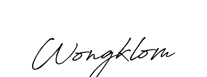 You should practise on your own different ways (Antro_Vectra_Bolder) to write your name (Wongklom) in signature. don't let someone else do it for you. Wongklom signature style 7 images and pictures png